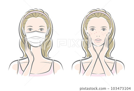 一個女人做皮膚護理的矢量圖 一個女人做皮膚護理的矢量圖 103473104