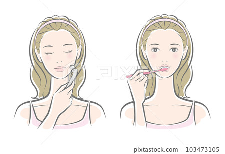 Vector illustration of a woman doing skin care Vector illustration of a woman doing skin care 103473105