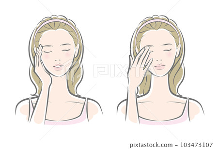 Vector illustration of a woman doing skin care Vector illustration of a woman doing skin care 103473107