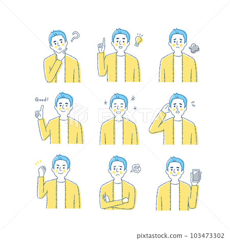 Male facial expression-F Variation set 103473302