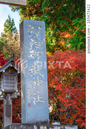 染紅紅葉的武藏禦岳神社 染紅紅葉的武藏禦岳神社 103473422