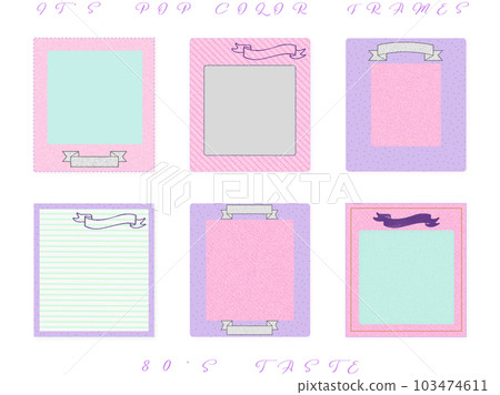 Message card material [Illustration of a pop decorative frame] 80s (・∀・) 103474611