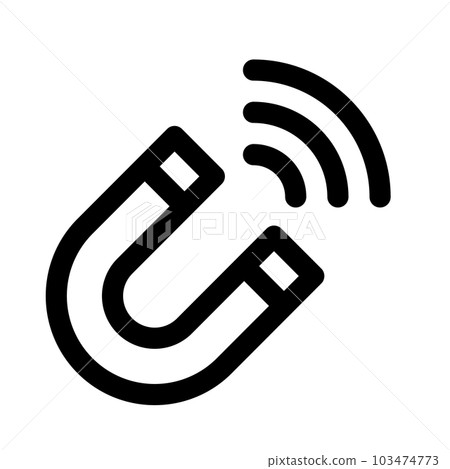 代表科學、磁鐵的線條樣式圖標 代表科學、磁鐵的線條樣式圖標 103474773