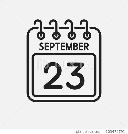 Icon page calendar day - 23 September Icon page calendar day - 23 September 103474791