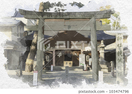 Watercolor style Okazaki Castle Ryujo Shrine Okazaki City, Aichi Prefecture Watercolor style Okazaki Castle Ryujo Shrine Okazaki City, Aichi Prefecture 103474796