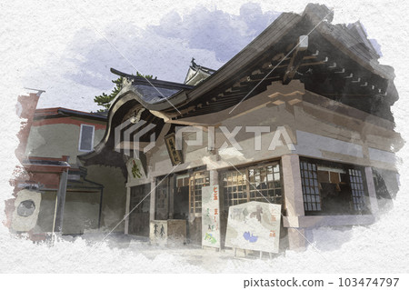 Watercolor style Okazaki Castle Ryujo Shrine Okazaki City, Aichi Prefecture Watercolor style Okazaki Castle Ryujo Shrine Okazaki City, Aichi Prefecture 103474797