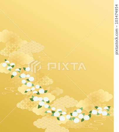 Background material-hydrangea 2023-2 vector 103474954