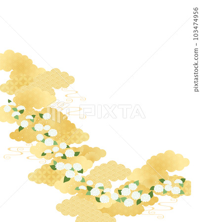 Background material-hydrangea 2023-3 vector 103474956