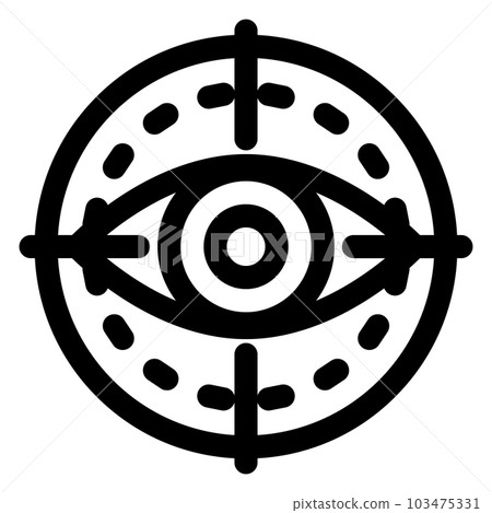 Line style icons representing biometrics, eye, iris and retina 103475331