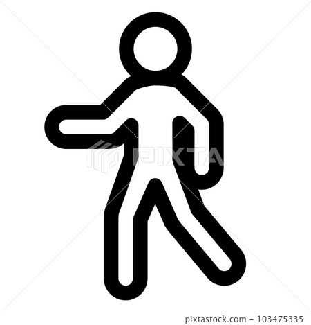 Line style icons representing biometrics, walking, walking 103475335
