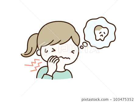 一個女人忍受蛀牙痛苦的插圖 一個女人忍受蛀牙痛苦的插圖 103475352