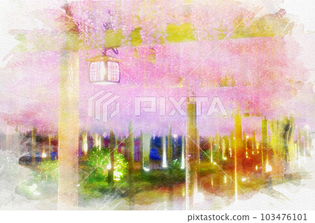 [Aichi Prefecture] Wisteria trellis in Tennogawa Park, Tsushima City 103476101