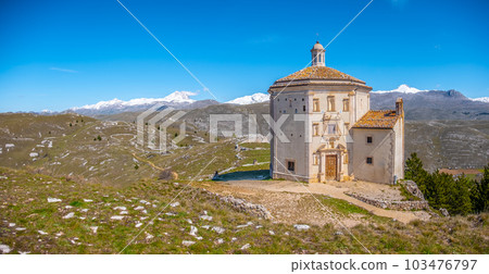 Gran Sasso National Park - Abruzzo - Italy - Santa Maria della Pieta church . 103476797