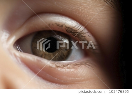 Cute baby eye close-up parts photography "AI generated image" 103476895