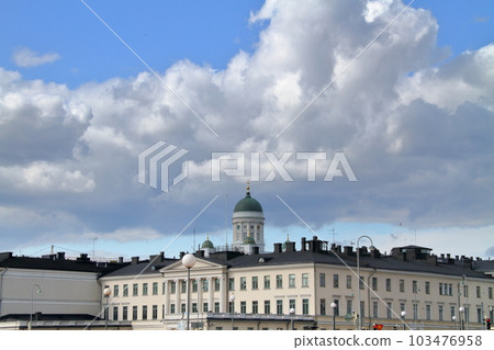 赫爾辛基，北歐首都 芬蘭 從赫爾辛基港（Eterra Port）看到的赫爾辛基大教堂圓頂 103476958