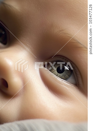 Close-up of newborn baby's expression "AI generated image" Close-up of newborn baby's expression "AI generated image" 103477126