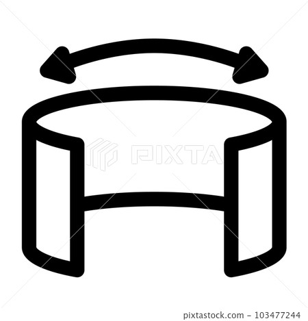 代表 VR、屏幕和全景圖的線條樣式圖標 代表 VR、屏幕和全景圖的線條樣式圖標 103477244