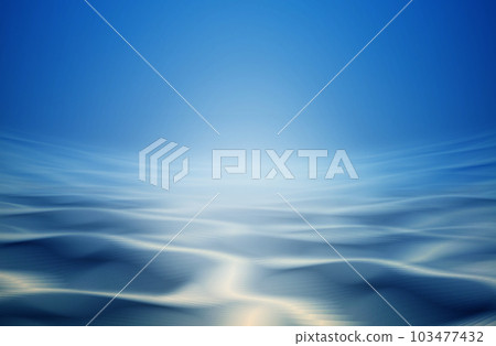 3D rendering of the sea level with shimmering waves 103477432