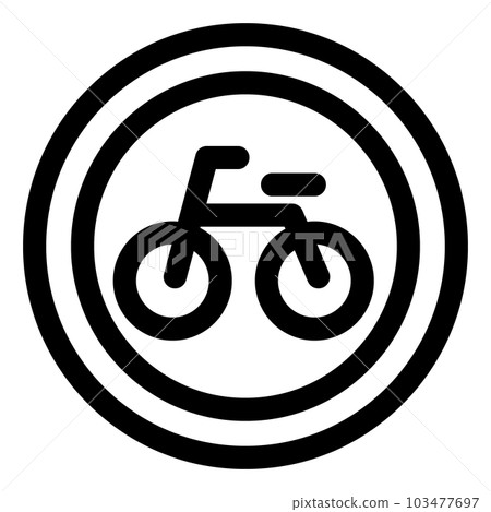 Line style icon representing traffic sign, bike... - Stock Illustration ...