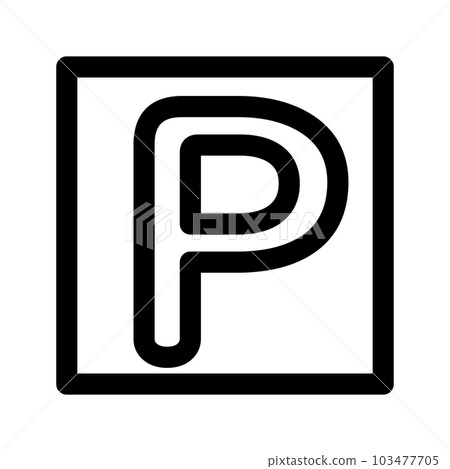 代表交通標誌、停車場、停車場、允許停車的線條樣式圖標 103477705