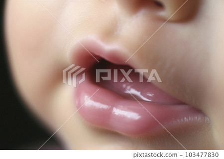 Newborn baby's cute mouth close-up (macro) "AI-generated image" Newborn baby's cute mouth close-up (macro) "AI-generated image" 103477830