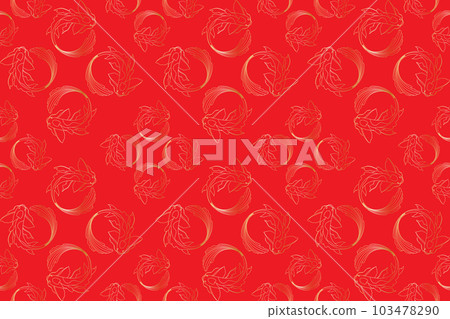 Illustration of Gold koi fish on red background. Illustration of Gold koi fish on red background. 103478290