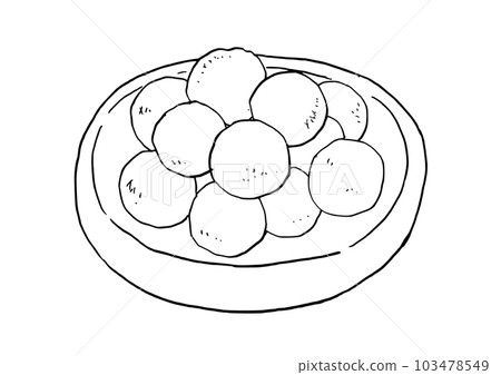 福島特產味噌 kanpura 素描線描插圖 103478549