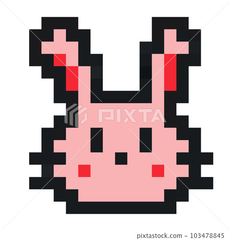 pink rabbit pixel art - Stock Illustration [103478845] - PIXTA