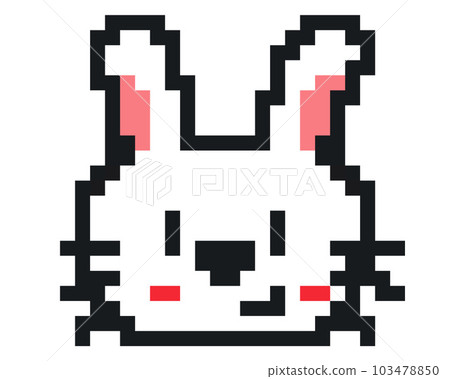 一隻微笑的兔子的像素藝術 一隻微笑的兔子的像素藝術 103478850