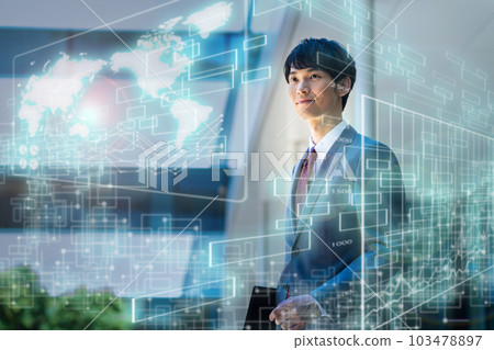 Businessman working in the office shooting cooperation "LINK FOREST" 103478897