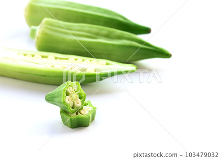 fresh okra on white background fresh okra on white background 103479032