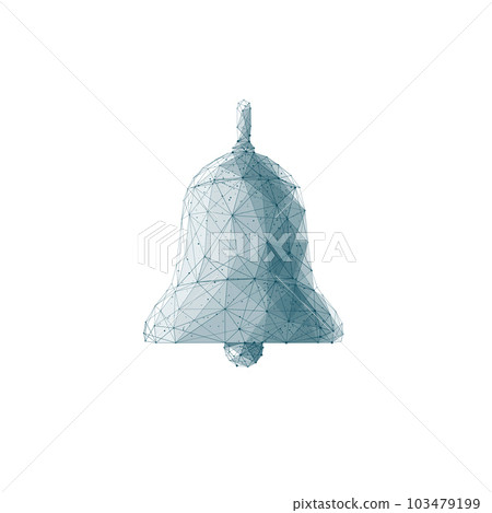 Isolated polygonal bell on white background. 103479199