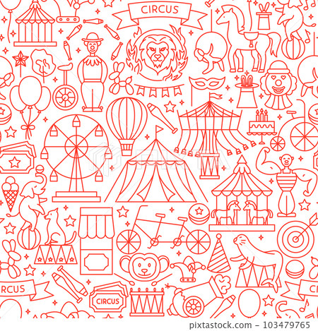 Circus Line Seamless Pattern 103479765