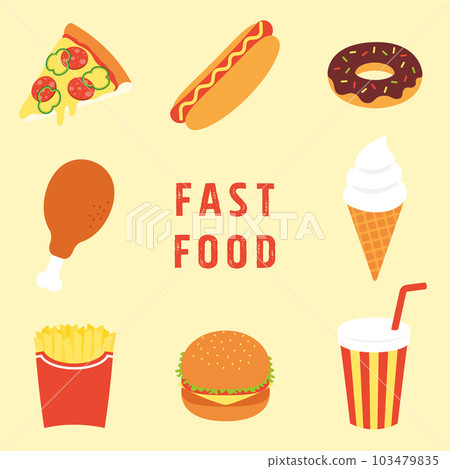 Fast food and drink illustration set 103479835