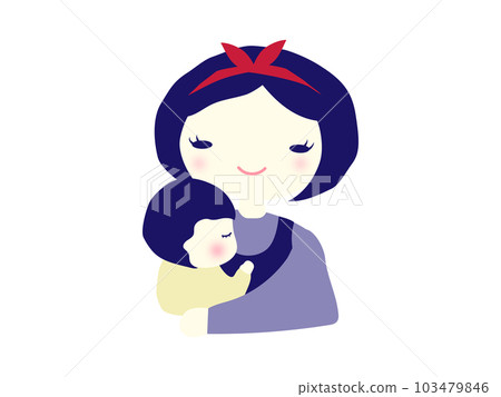 一個可愛的媽媽抱著一個孩子撫養孩子 103479846