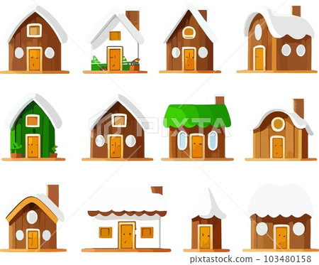 Beautiful fantasy dwarf house village art vector Beautiful fantasy dwarf house village art vector 103480158