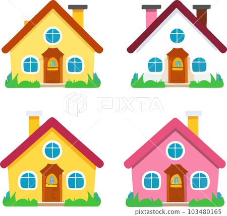 Wonderful fantasy dwarf house village art vector 103480165