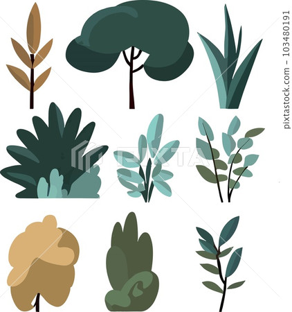 Amazing flat shrub forest frame floral vector Amazing flat shrub forest frame floral vector 103480191