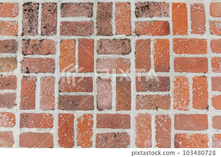 Texture and detail of a brick footpath Texture and detail of a brick footpath 103480728