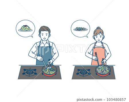 自己做飯做飯的圍裙男男女女 自己做飯做飯的圍裙男男女女 103480857