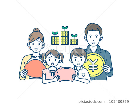 家庭儲蓄和存錢的例證 103480859