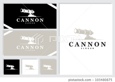Cannon Logo, Elegant Simple Design Retro Vintage Style, War Artillery Vector, Illustration Symbol Icon 103480875