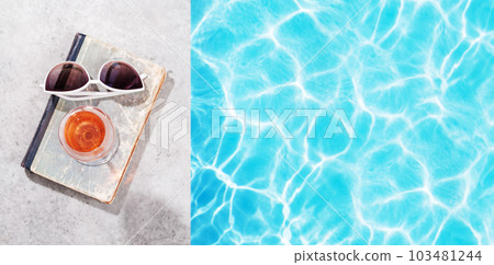 Refreshing rose wine by the pool on a sunny day Refreshing rose wine by the pool on a sunny day 103481244