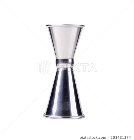 Stainless steel measurement cup for beverage and cooking isolated on a white background Stainless steel measurement cup for beverage and cooking isolated on a white background 103481374