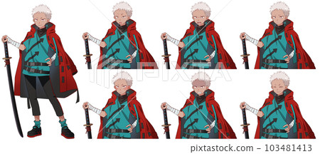 A boy with a sword in a steampunk outfit A boy with a sword in a steampunk outfit 103481413