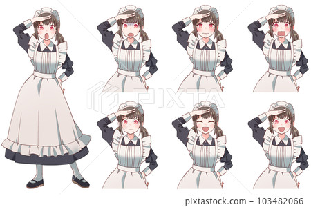 Cheerful girl in maid costume 103482066