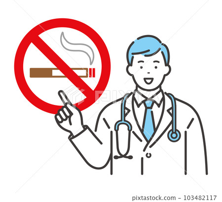Young male doctor recommending quitting smoking 103482117