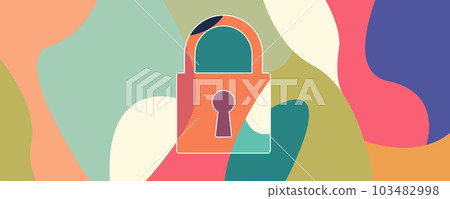 internet digital security technology concept for business background. Lock on circuit board internet digital security technology concept for business background. Lock on circuit board 103482998