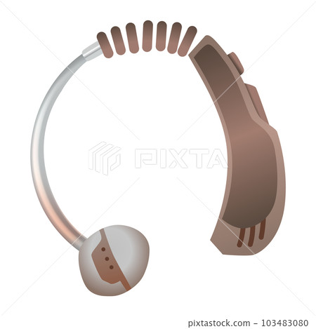 Hearing aid. Sound amplifier for patients with hearing loss. Medicine and health. Realistic object. Treatment and prosthetics in otolaryngology 103483080