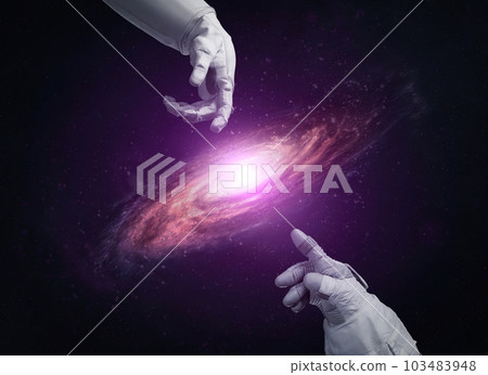Spiral Galaxy. Space energy control concept. 103483948